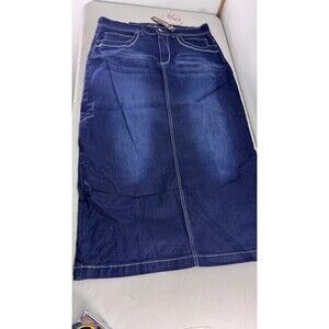 No Fuze Women's Blue A-Line Denim Skirt Size 16 Stretch Y2K 90s  NWT 36 Inches